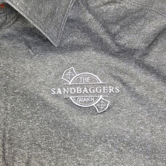 Kjus Polo Shirt Mens 2XL Gray Sandbaggers Golf Performance UPF 30 Lightweight - Picture 7 of 8